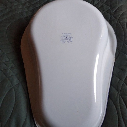 Bedpan duck metal used, white, old antique