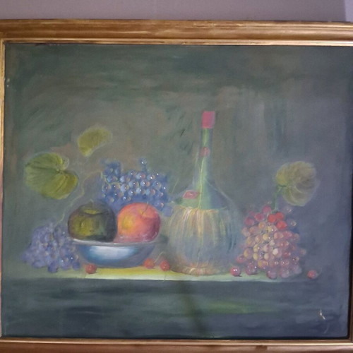 Oil painting Dead nature like new, signed in golden frame