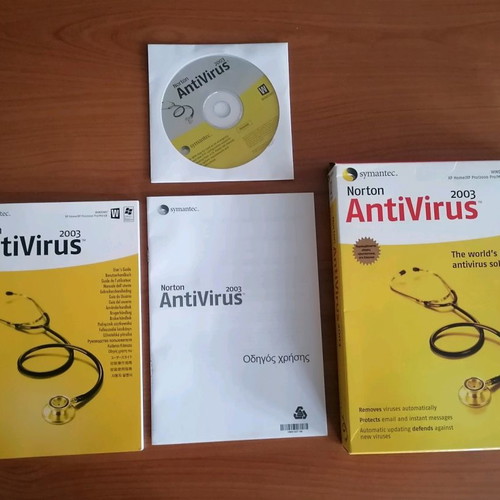 Antivirus protection Norton used with box, CD and book