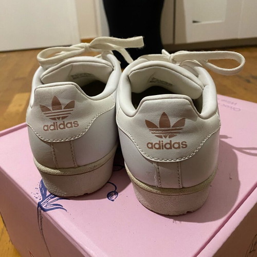 Adidas Superstar shoes used, size 38.5, white with copper toe