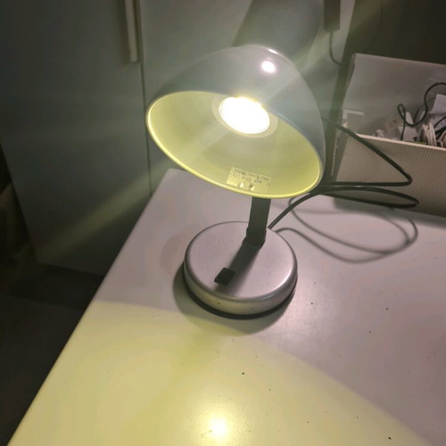 Desk lamp used with flexible arm and switch silver color