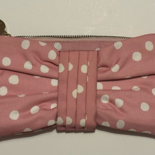 Red Valentino pink polkadot clutch bow like new