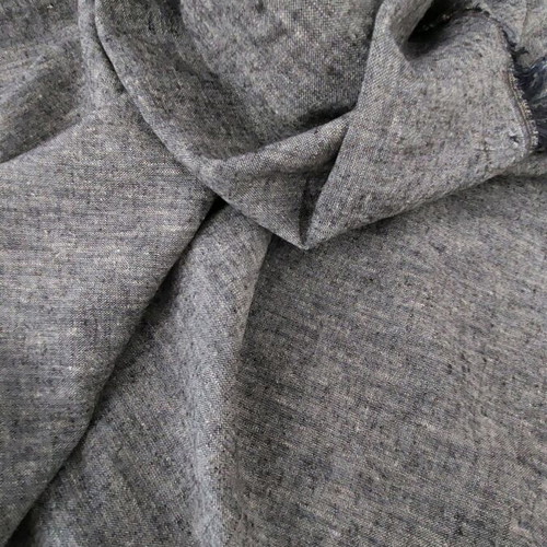 Linen fabric thin 130x150cm gray with beautiful texture new