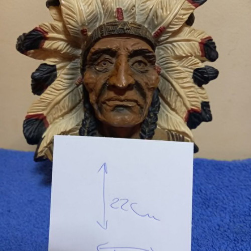 Bust of Native American Chief used with feather headdress