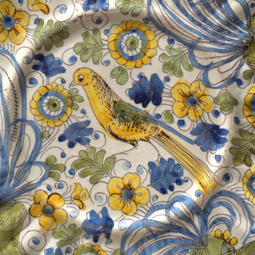 Μεγάλο Ιταλικό Πιάτο Maiolica μεταχειρισμένο, Σχολή Πάβιας 17ος-18ος αιώνας