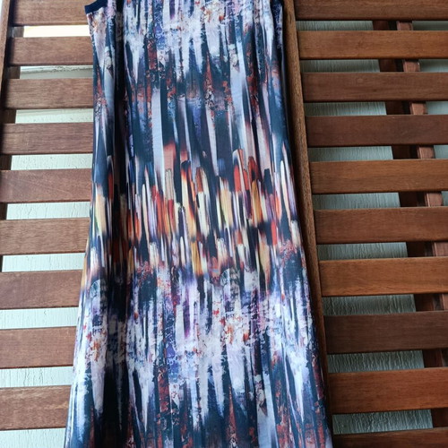 Summer dress with abstract print XL like new, multicolor