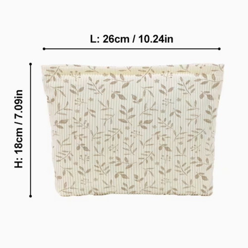 Toiletry bag new in earthy tones with botanical design