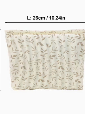 Toiletry bag new in earthy tones with botanical design