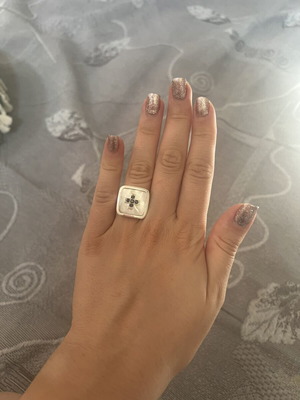 Folli Follie 925 silver ring cross white size 54 new