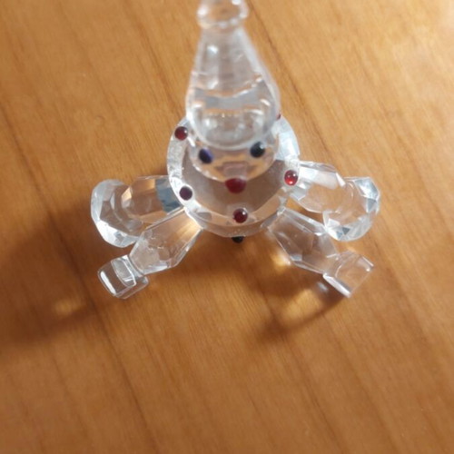 Crystal decorative clown like new with red stones