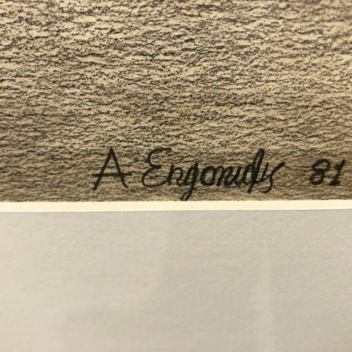 Authentic pencil and charcoal artwork 1981 like new