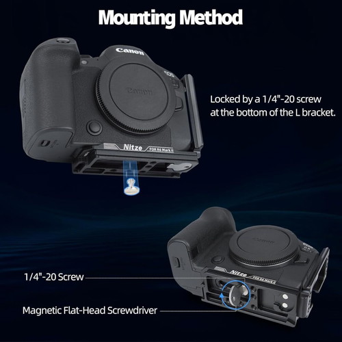 Nitze L-Bracket for Canon R6 Mark II, R6, R5, R5 C cameras new