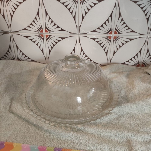 Vintage Luminarc France Glass Cheese and Dessert Presentation Set