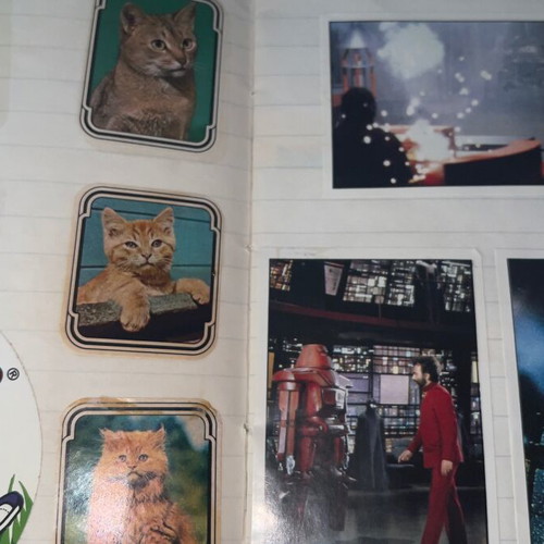 Sticker album used with football, Captain Planet, Star Trek stickers