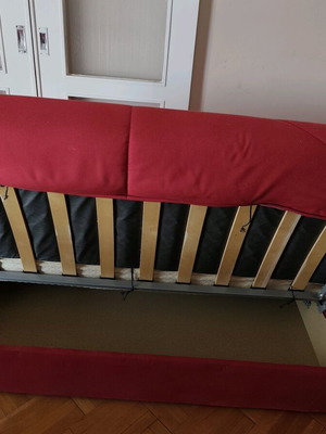 Double sofa bed with storage space like new