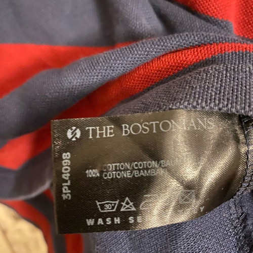 The Bostonians Rugby Polo Shirt XL like new, red and navy striped