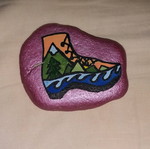 Decorative stone painted with tempera new