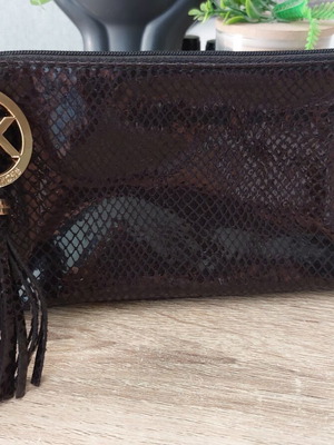 Michael Kors black wristlet bag with tassel