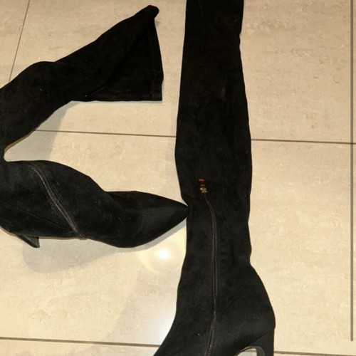 Suede high boots over the knee size 37 like new, black