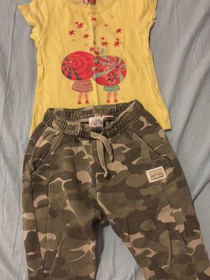 Girls' set with d Pam blouse and Zara pants, like new, age 3