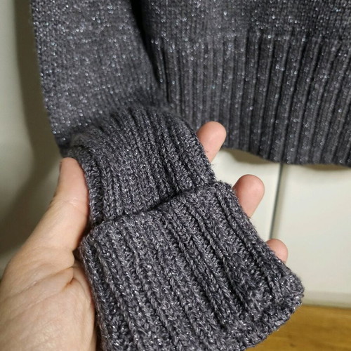 Mango sweater with wool and metallic yarn like new, gray silver size M