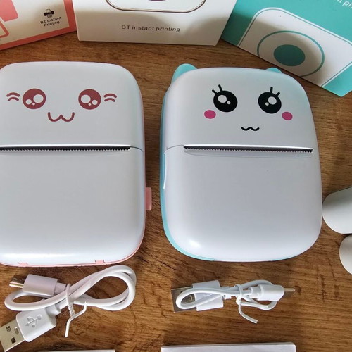 Mini Portable Thermal Printer Fun Print New with 5 Paper Rolls