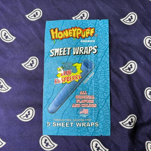 Honeypuff Sheet Wraps Blue Raspberry King Size pack of 5, new