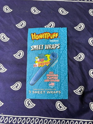 Honeypuff Sheet Wraps Blue Raspberry King Size pack of 5, new