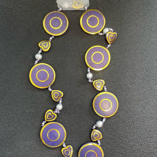 Long blue and gold necklace like new