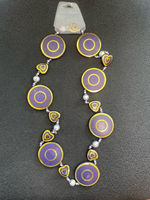 Long blue and gold necklace like new