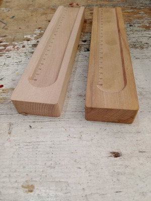 Wooden pencil cases new, pack of 2, 60s-70s style
