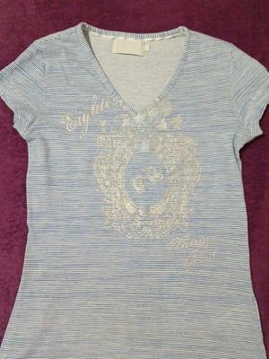 Thomas Burberry women's blouse used, white and blue, size XS
