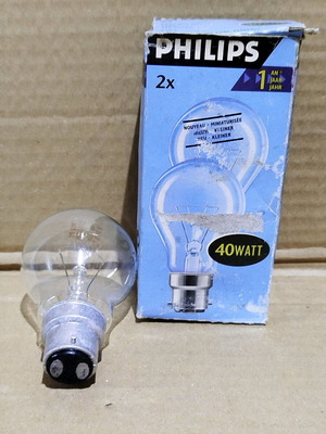 Λάμπες πυρακτώσεως 40W με bayonet ντουί B22, πακέτο 2, καινούργιες