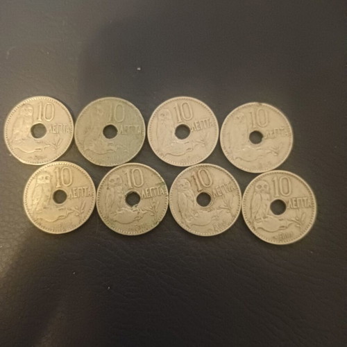 10 Lepta 1912 used, pack of 8 coins