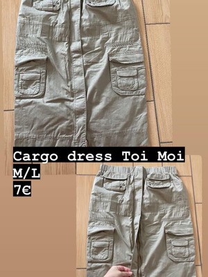 Cargo dress Toi&Moi like new, beige, sizes M/L