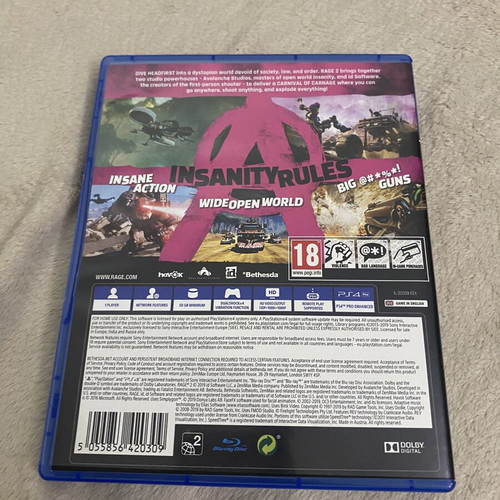 RAGE 2 PS4 game used, very good condition
