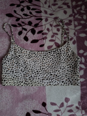 Leopard Print Swimming Suit Top Blu4u used, size XL 42