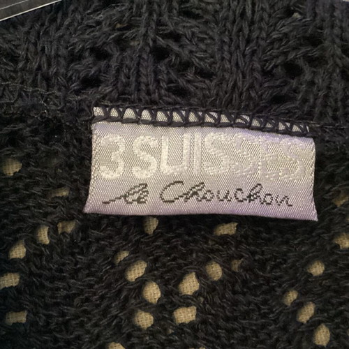 3Suisses dark blue short-sleeve cardigan like new