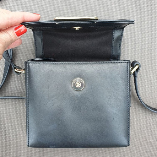 & Other Stories black genuine leather crossbody bag with gold hardware