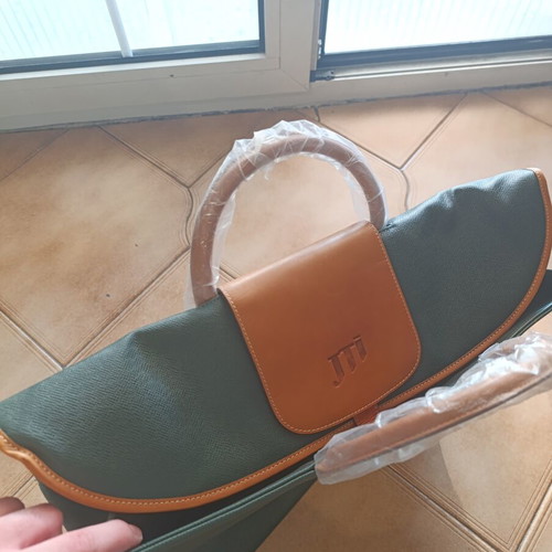 JTI Leather Professional Handbag new, dark green with vintage details