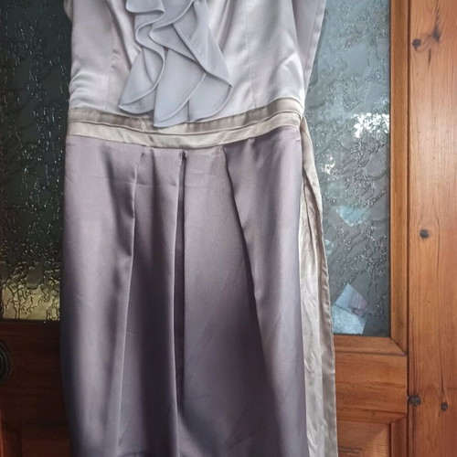Catwalk Raxevsky Satin Mini Dress new, gray and beige, size XL