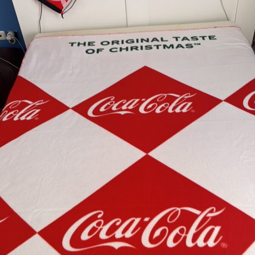 Coca Cola fleece blanket new with gift bag