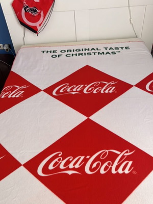Coca Cola fleece blanket new with gift bag