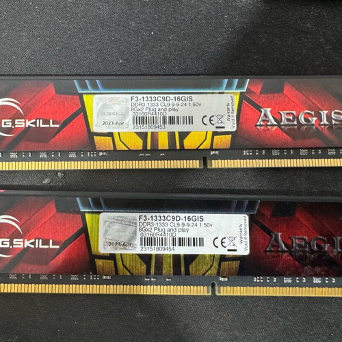 G.Skill Aegis 2x8GB 1333 C9 16GB DDR3 Dual Channel Ram Kit μεταχειρισμένο
