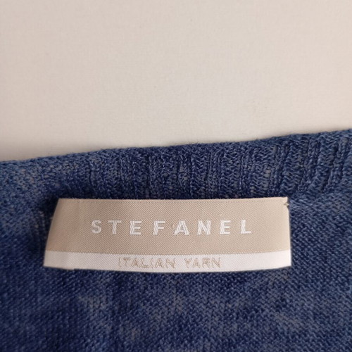 Stefanel women's linen blouse size M new, blue