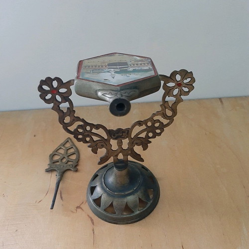 Bronze perfume holder with rotating mirror used