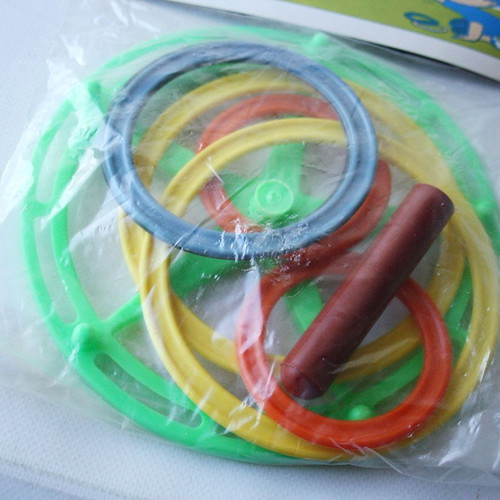 Vintage 70's Ring Toss Game new, old Greek plastic