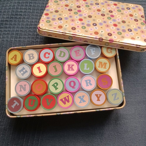Stamps and magnets English lowercase and uppercase letters like new