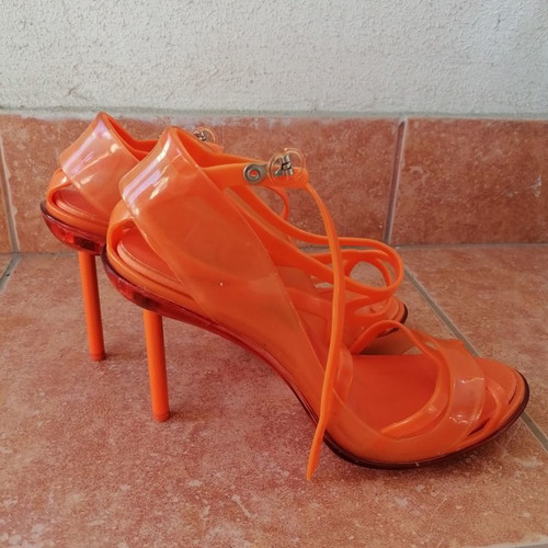 Melissa x Jean Paul Gaultier orange stiletto sandals new