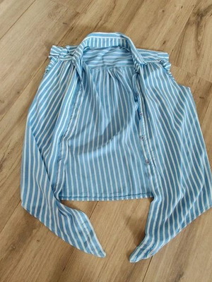 Striped Blue Shirt with Tie like New
